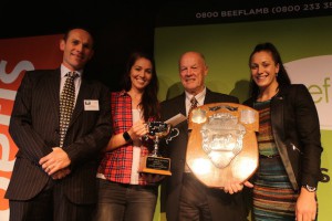 The Steak of Origin Grand Champion trophy winners in 2014.