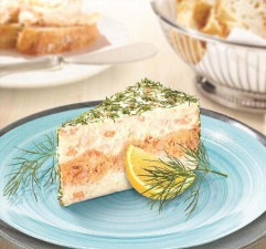Seen at Anuga: a novel cream cheese, layered with shrimp in the centre.